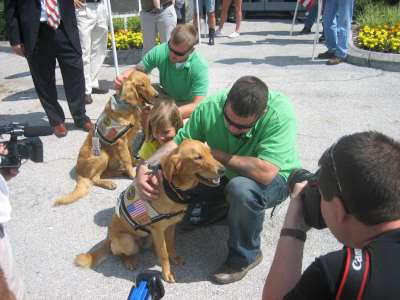 Marines with PTSD meet their service dogs.